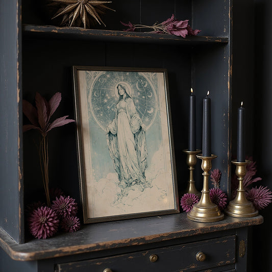Our Lady of Stars — Art Nouveau Celestial Devotional Print