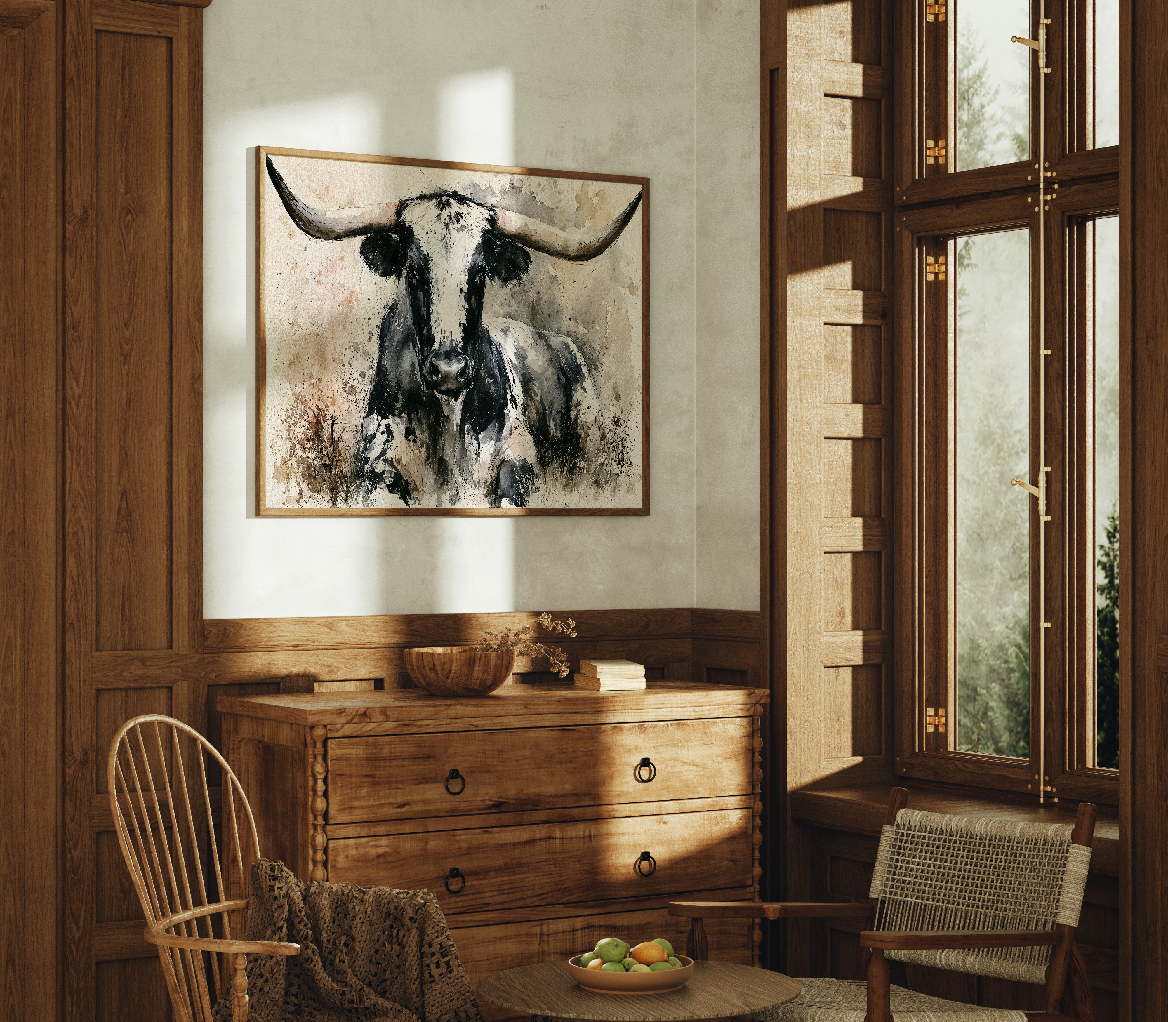 Longhorn in Black and White
