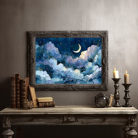 Gold-Lined Clouds and Crescent Light