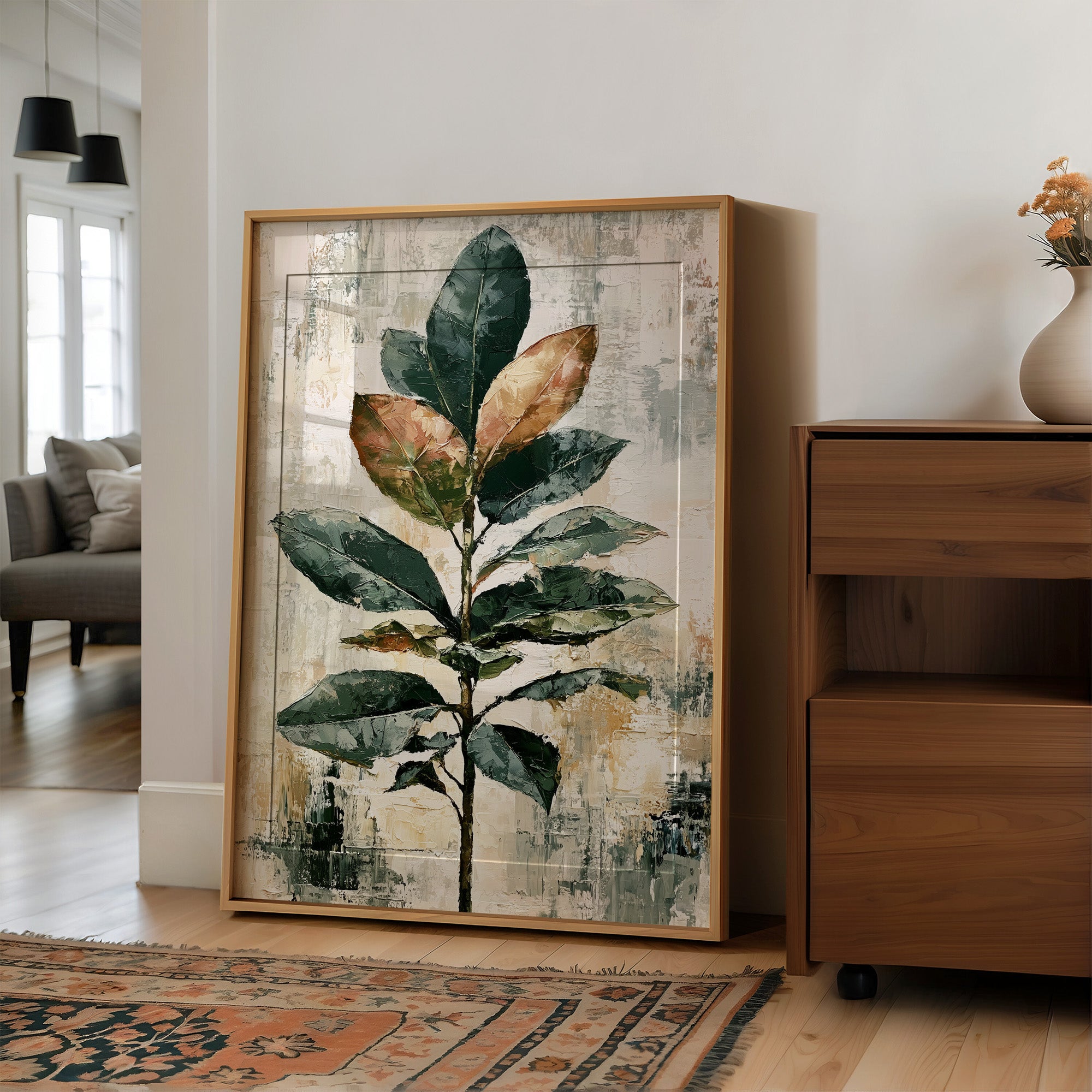Tall Magnolia Branch, Warm Neutrals