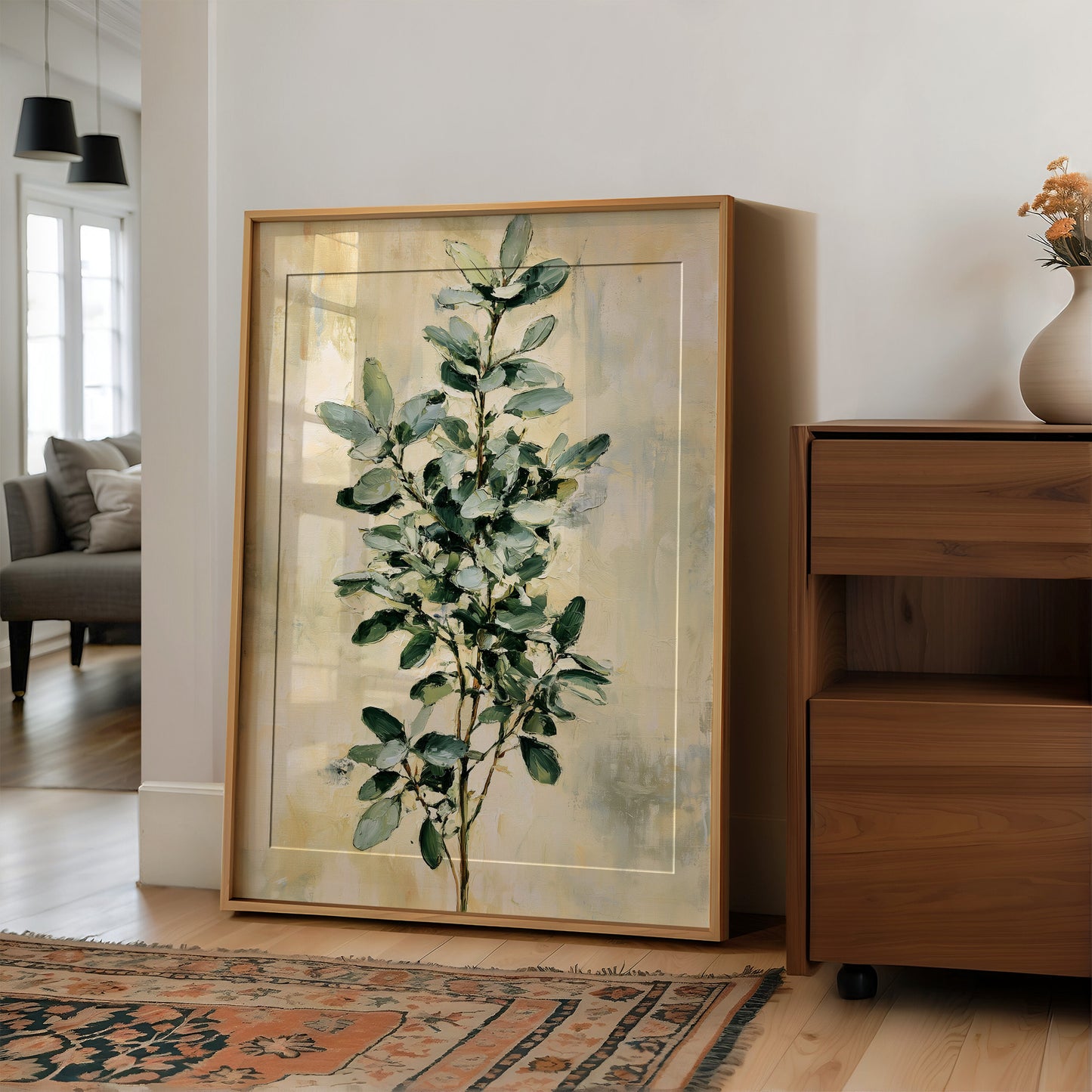Eucalyptus Sprig on Golden Cream