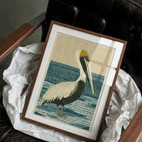 Pelican in Woven Waves