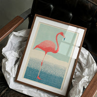 Flamingo on One Leg, Retro Print