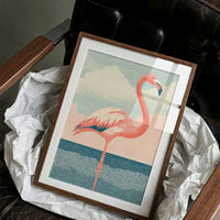Flamingo Against Cotton Candy Clouds