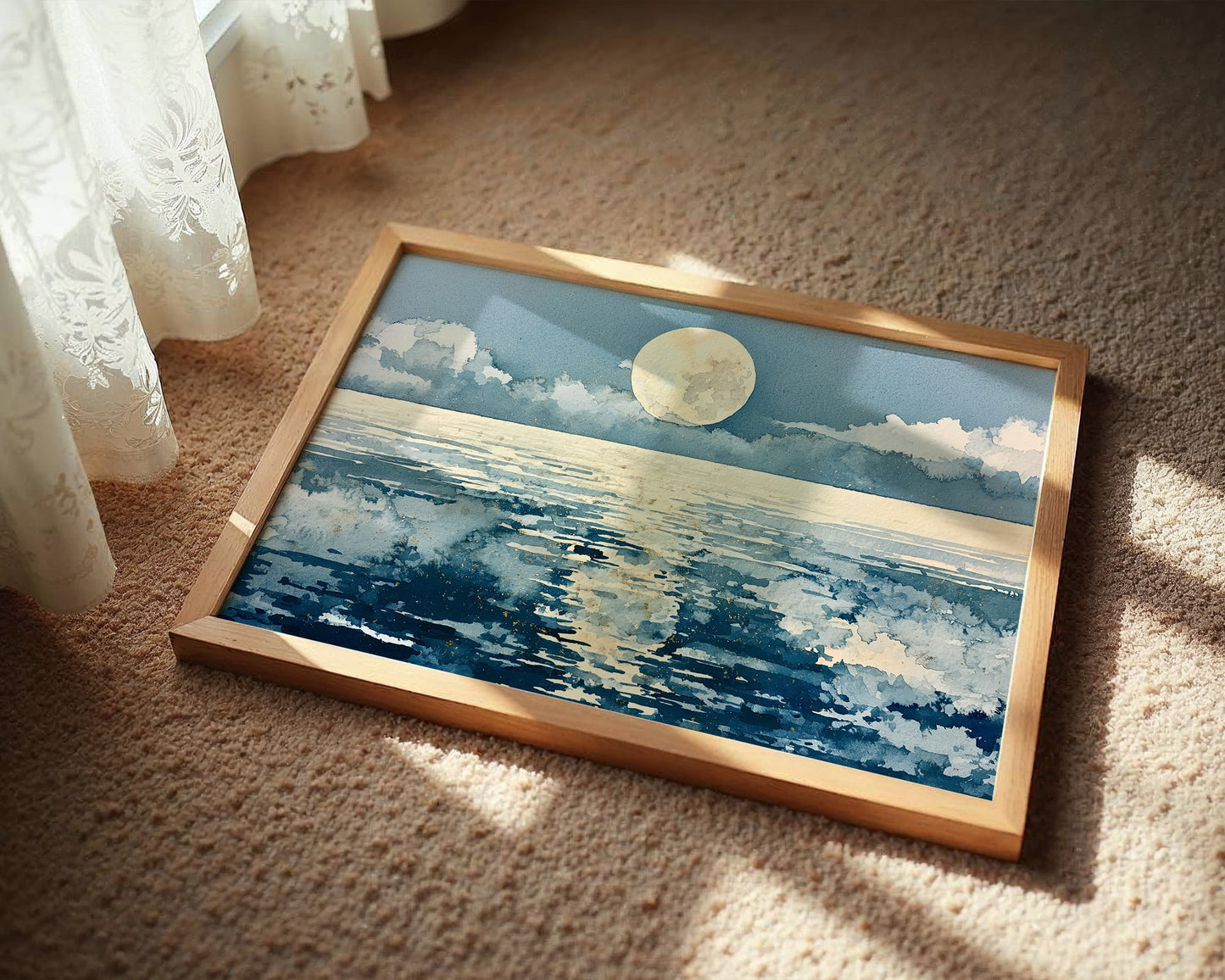 Full Moon in Watercolor