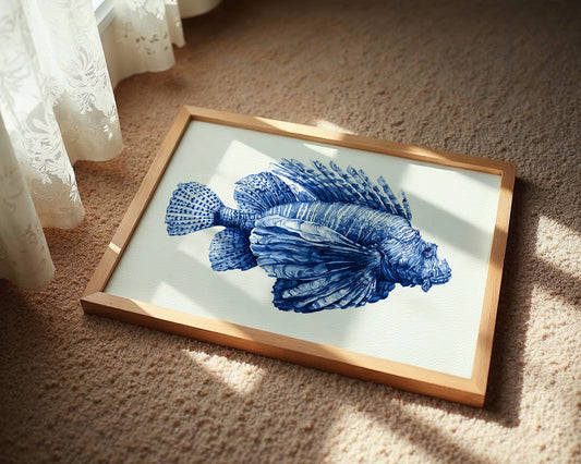 Lionfish in Indigo Ink