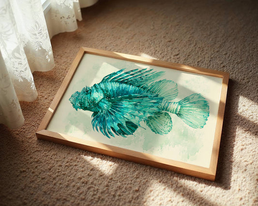 Lionfish in Turquoise Bloom
