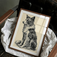 Border Watch: Bold Woodcut Collie