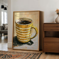 Striped Mug, Strong Coffee