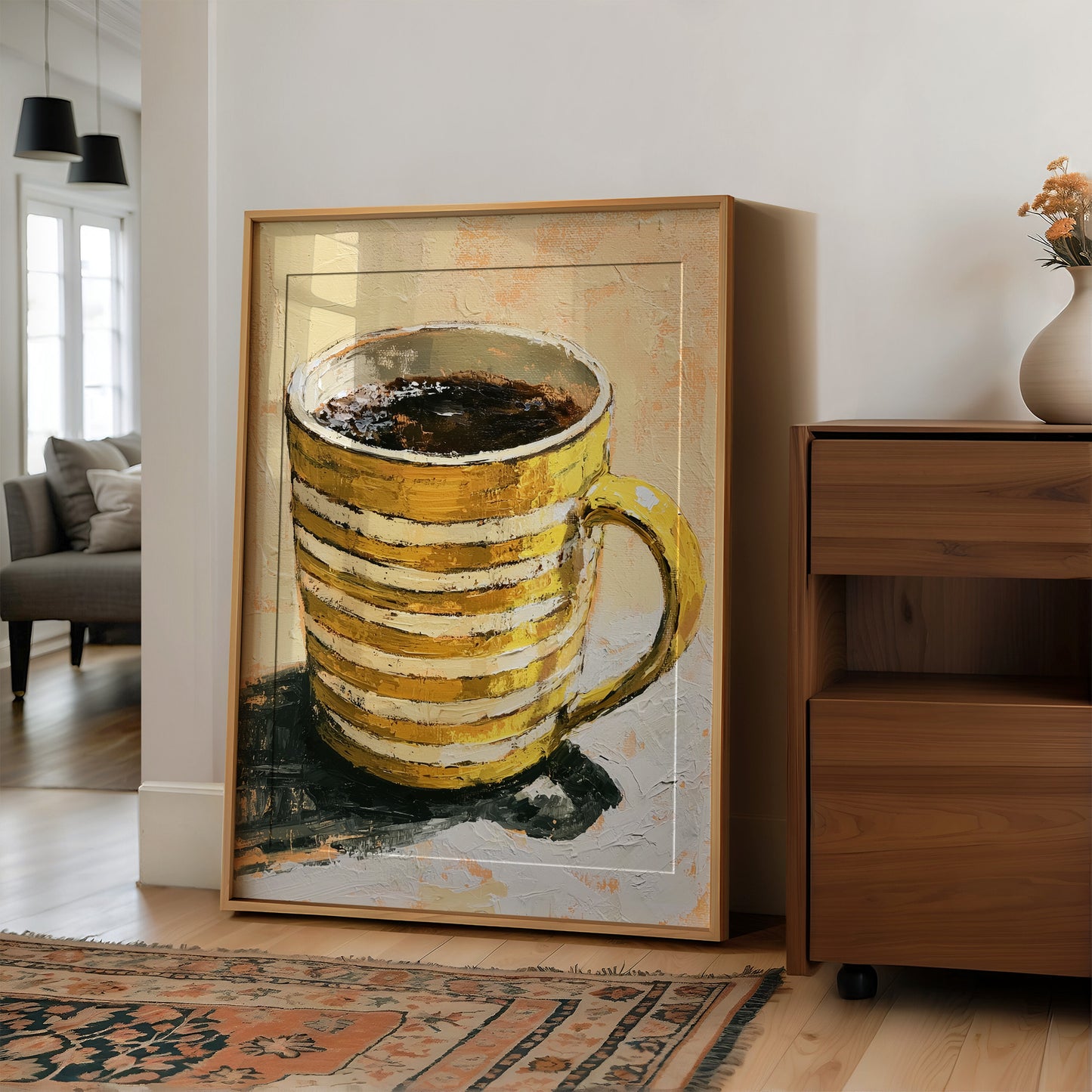 Striped Mug, Strong Coffee