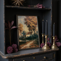 Autumn Cottage by the Water's Edge