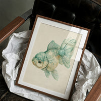 Seafoam Fancy: A Goldfish Portrait