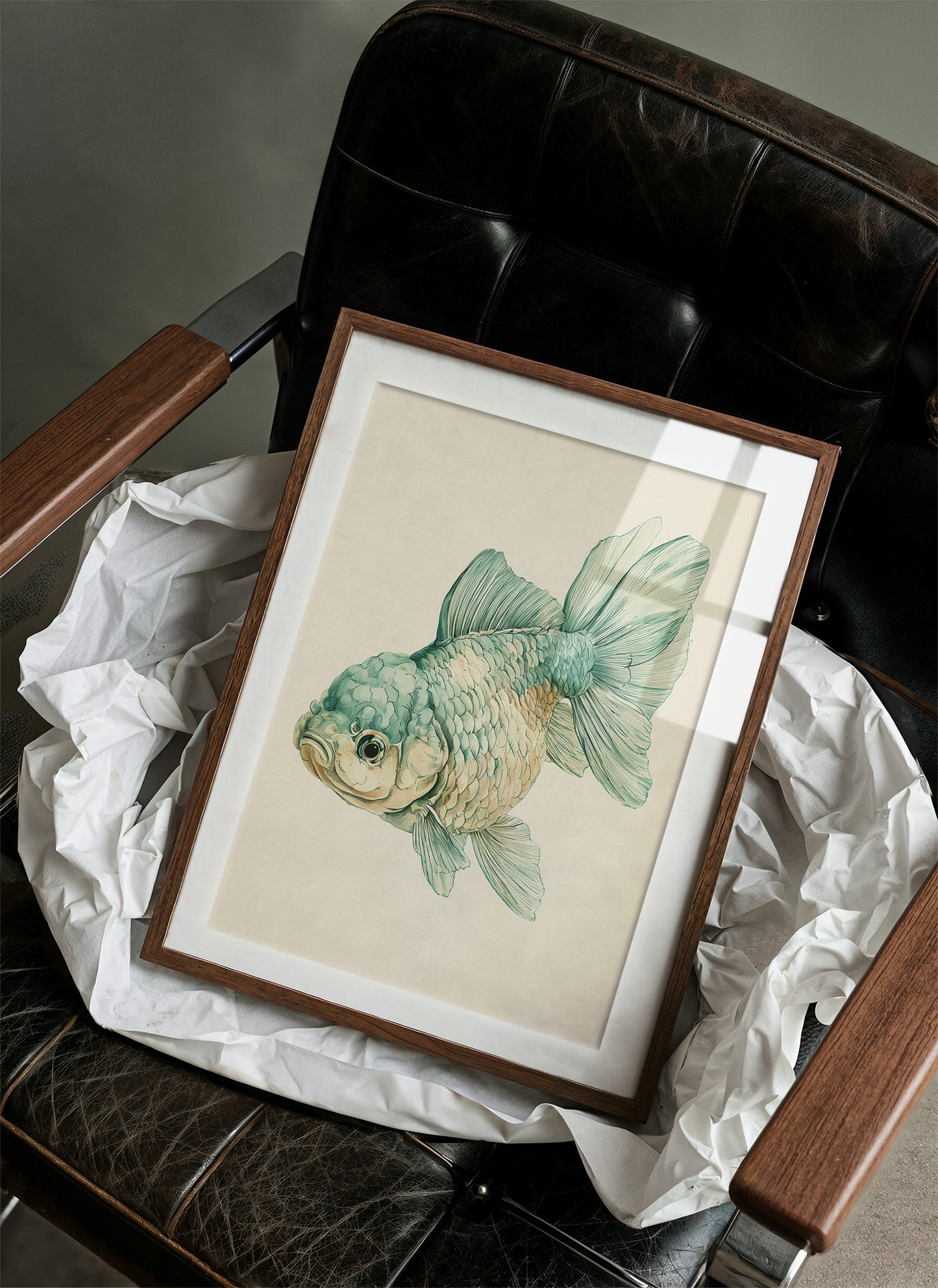Seafoam Fancy: A Goldfish Portrait