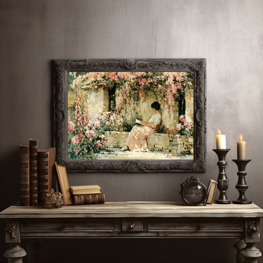 Reading Beneath the Rose Arbor