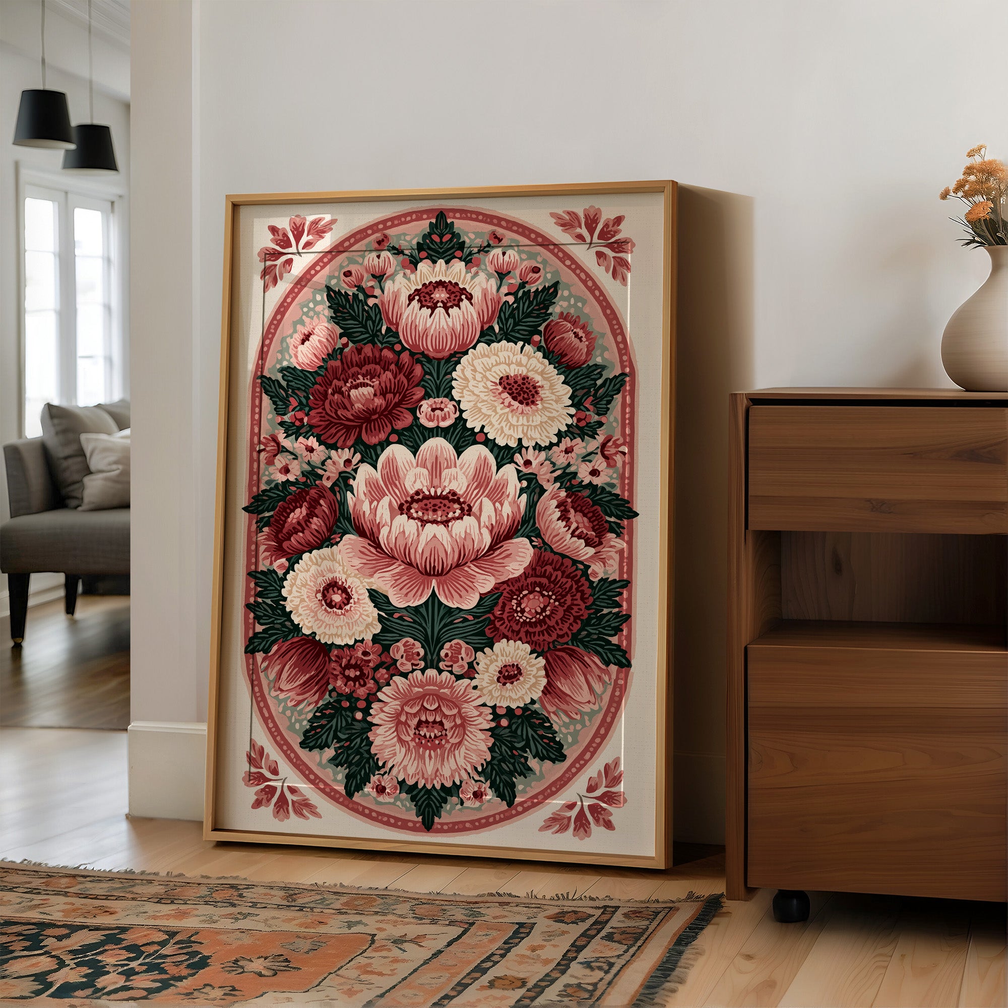 Rosette Medallion: An Ornamental Floral Tapestry