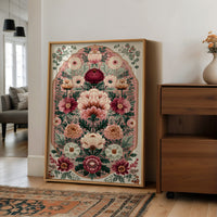 Blush Bouquet: A Grand Floral Medallion