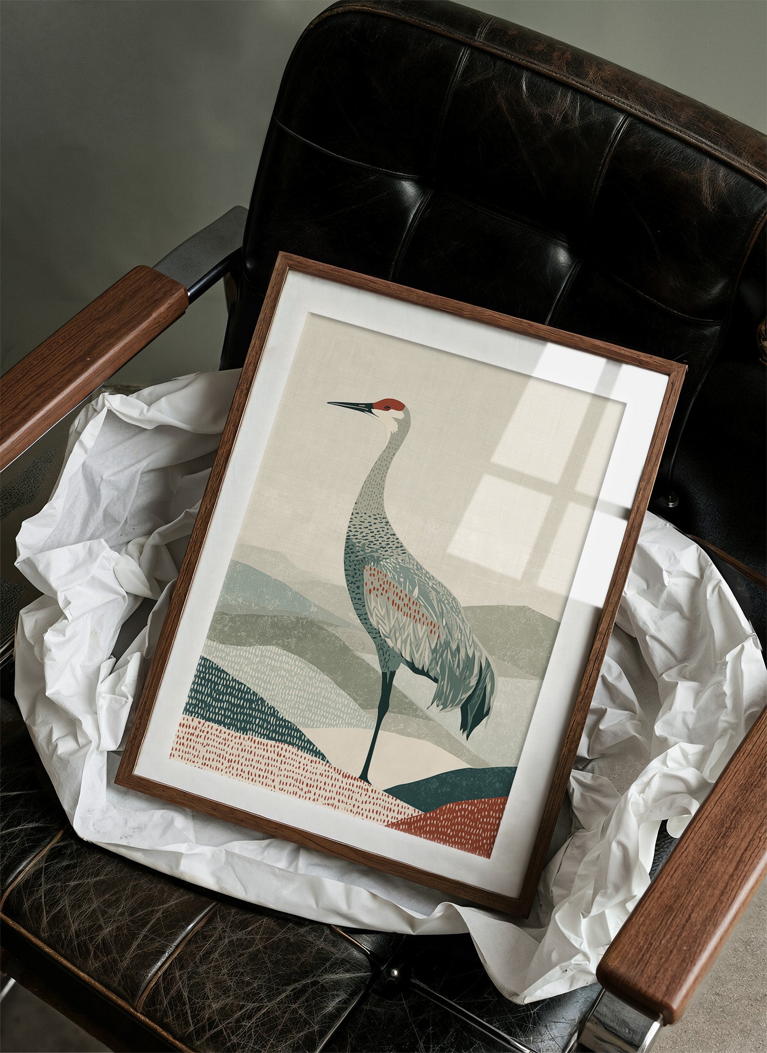 Sandhill Silhouette: Modern Crane Study