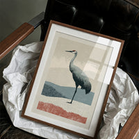 Stippled Crane: A Halftone Landscape
