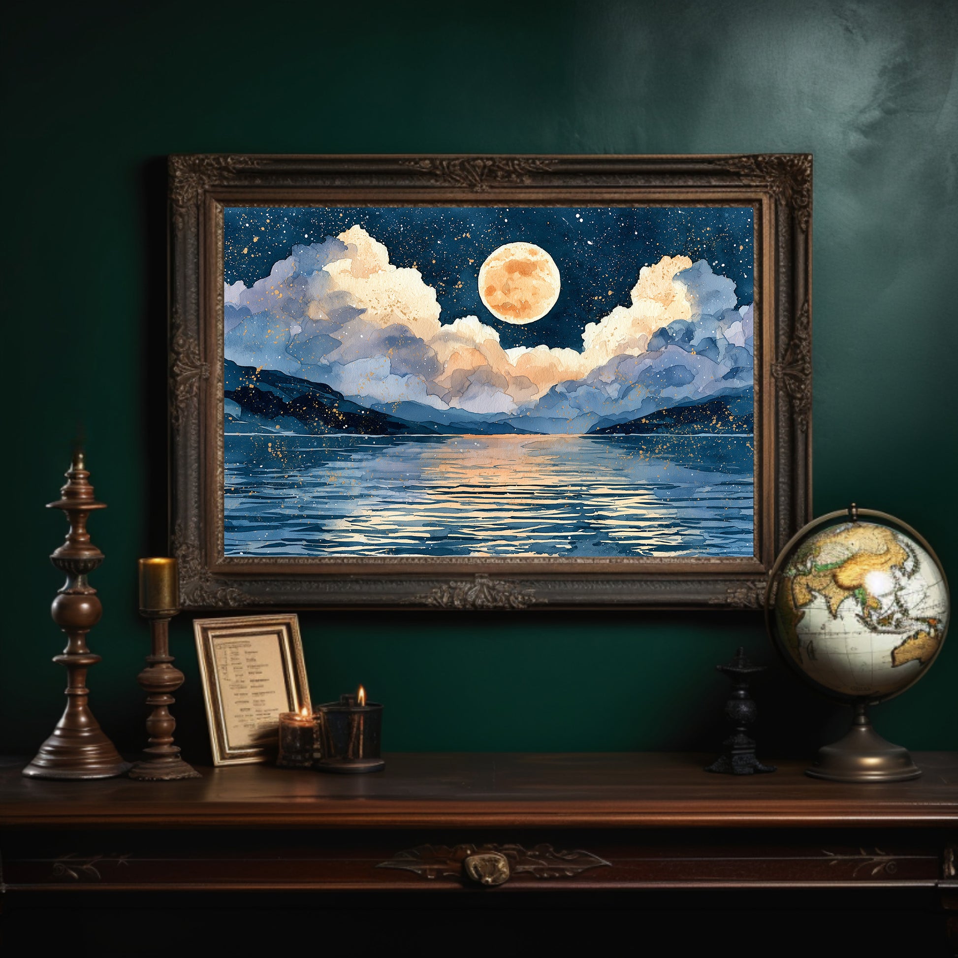 Golden Moon Over Sleeping Water