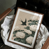 Swallow's Descent Among Snowball Blooms