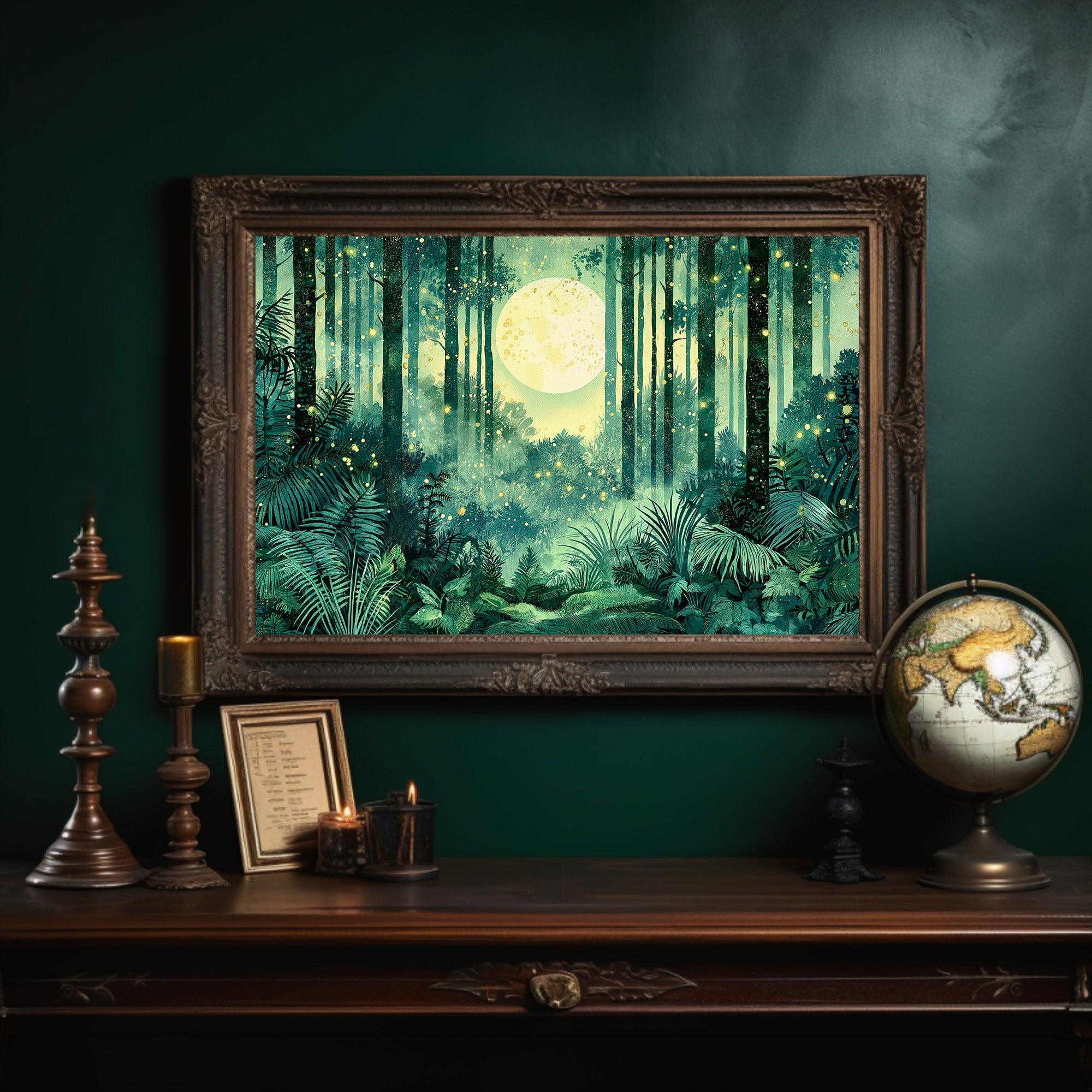 Fireflies Beneath the Harvest Moon