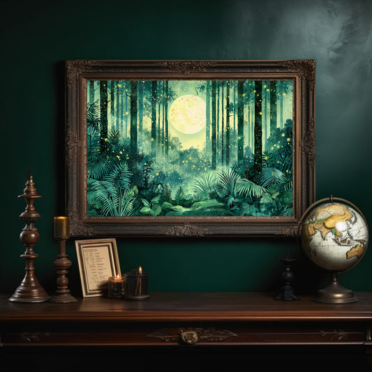Fireflies Beneath the Harvest Moon