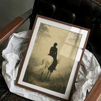 Rider in the Mist: Woman on a White Horse