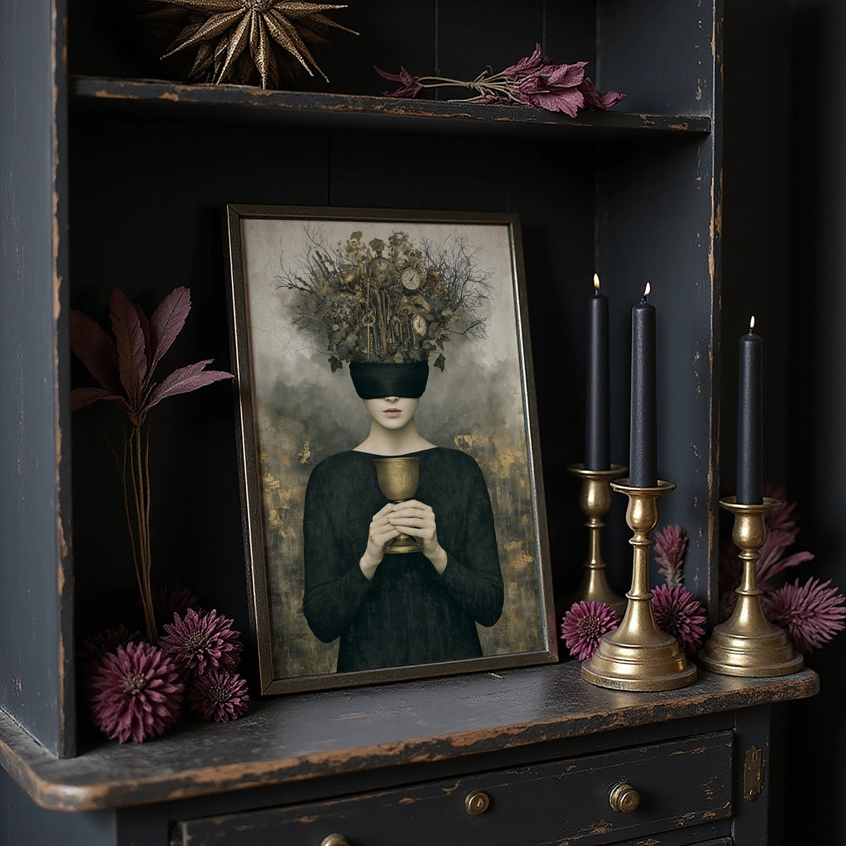 Blindfolded Time: Woman with Golden Chalice
