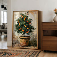 Terracotta and Sunlight: Potted Orange Tree Still Life
