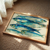 Bold Sardines in Cobalt & Gold