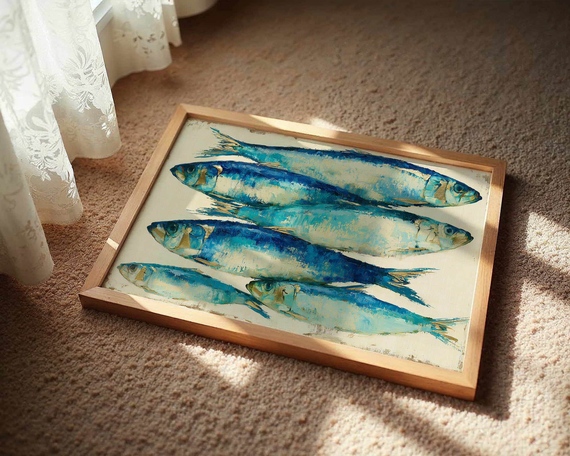 Bold Sardines in Cobalt & Gold