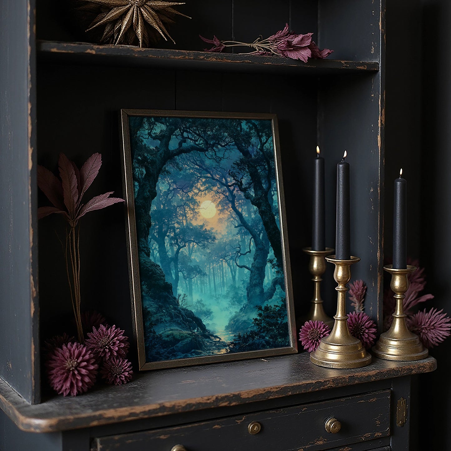 The Glowing Path: Moonlit Forest Stream