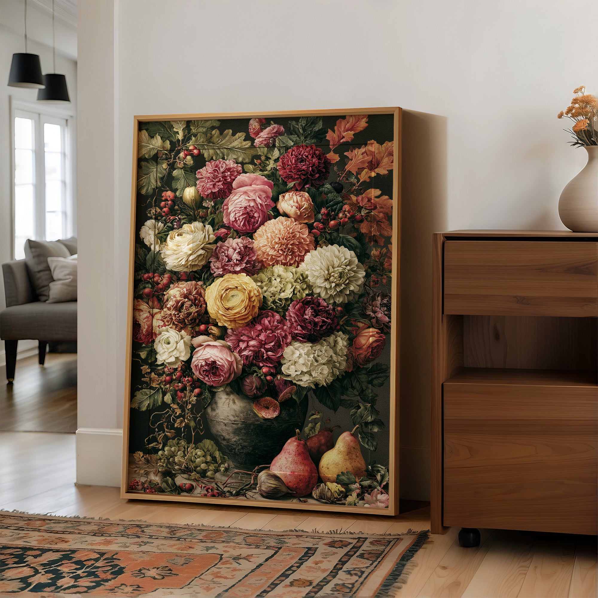 Dramatic Bloom: A Dark Ground Flemish Still Life