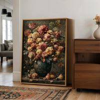 Ripened Figs and Roses: A Verdigris Urn Still Life