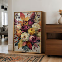 Plum & Marigold, Palette Knife Bloom