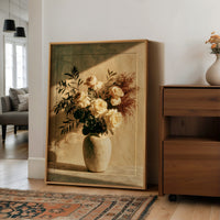 Cream Roses in Golden Shadow