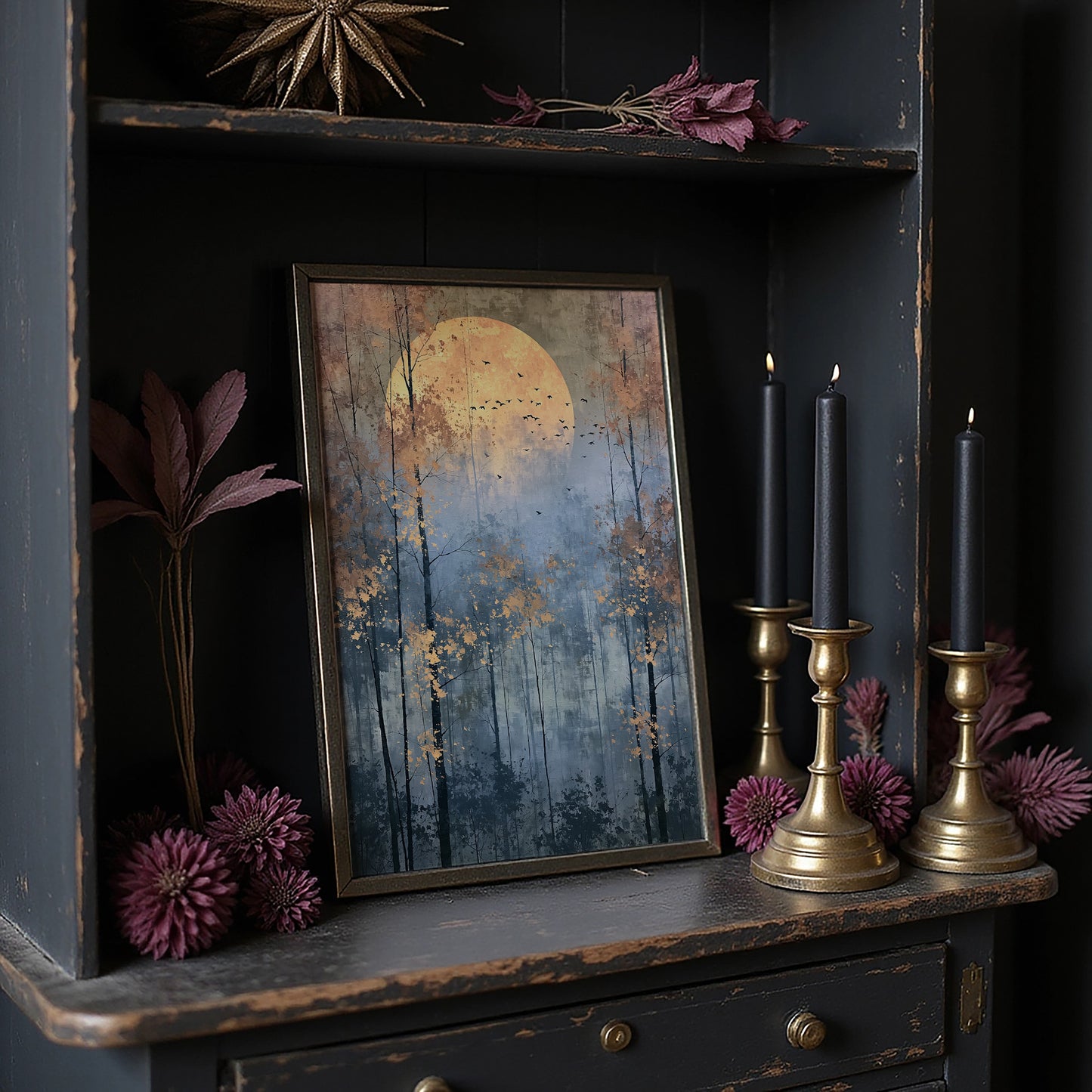 Autumn Gold Beneath the Harvest Moon