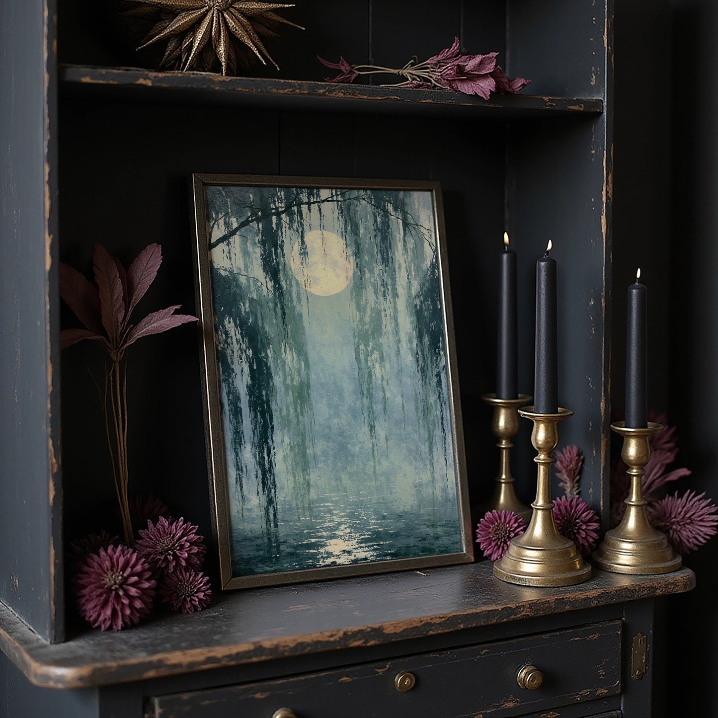 Moonrise Through the Moss Curtain