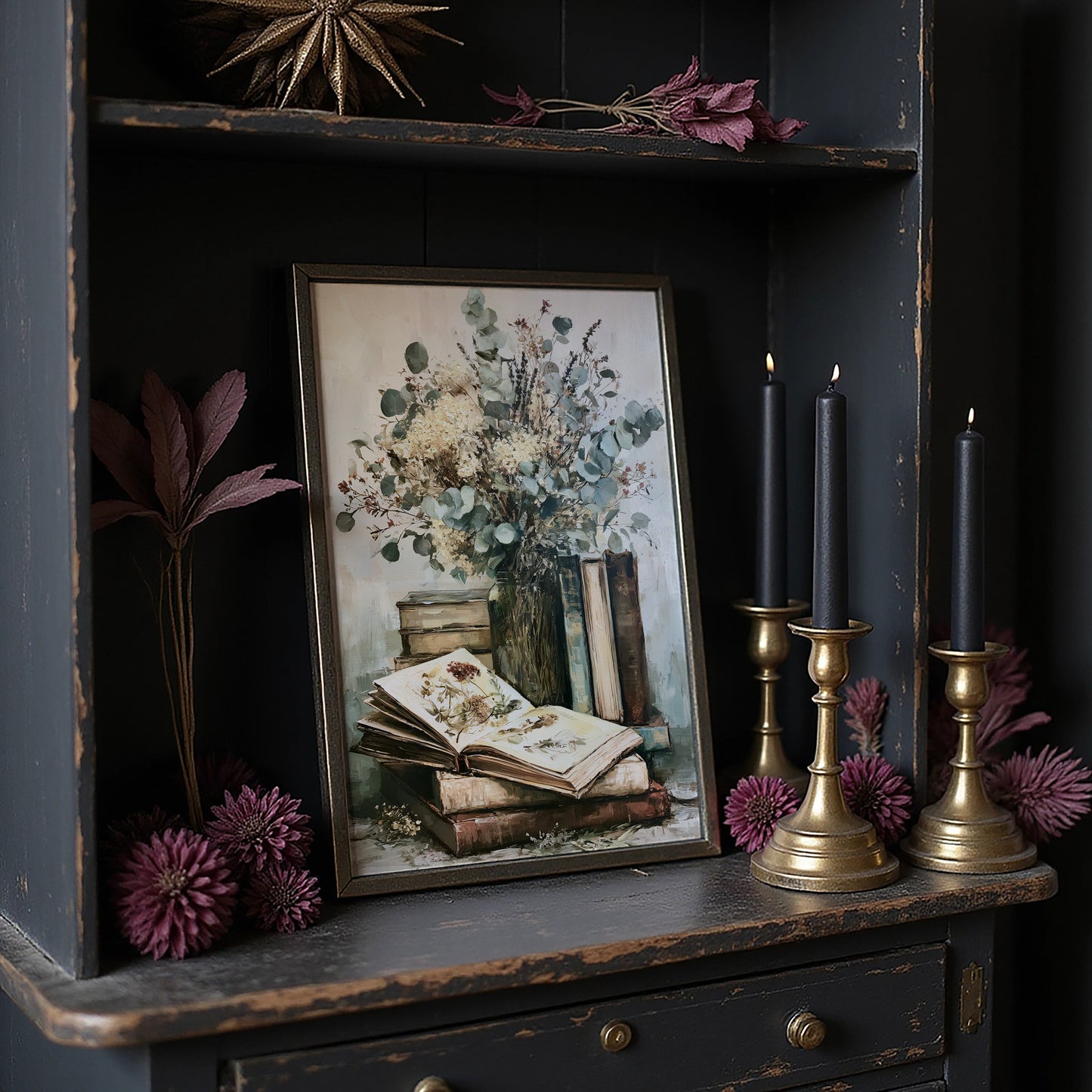 Eucalyptus & Pressed Blooms, Reading Corner