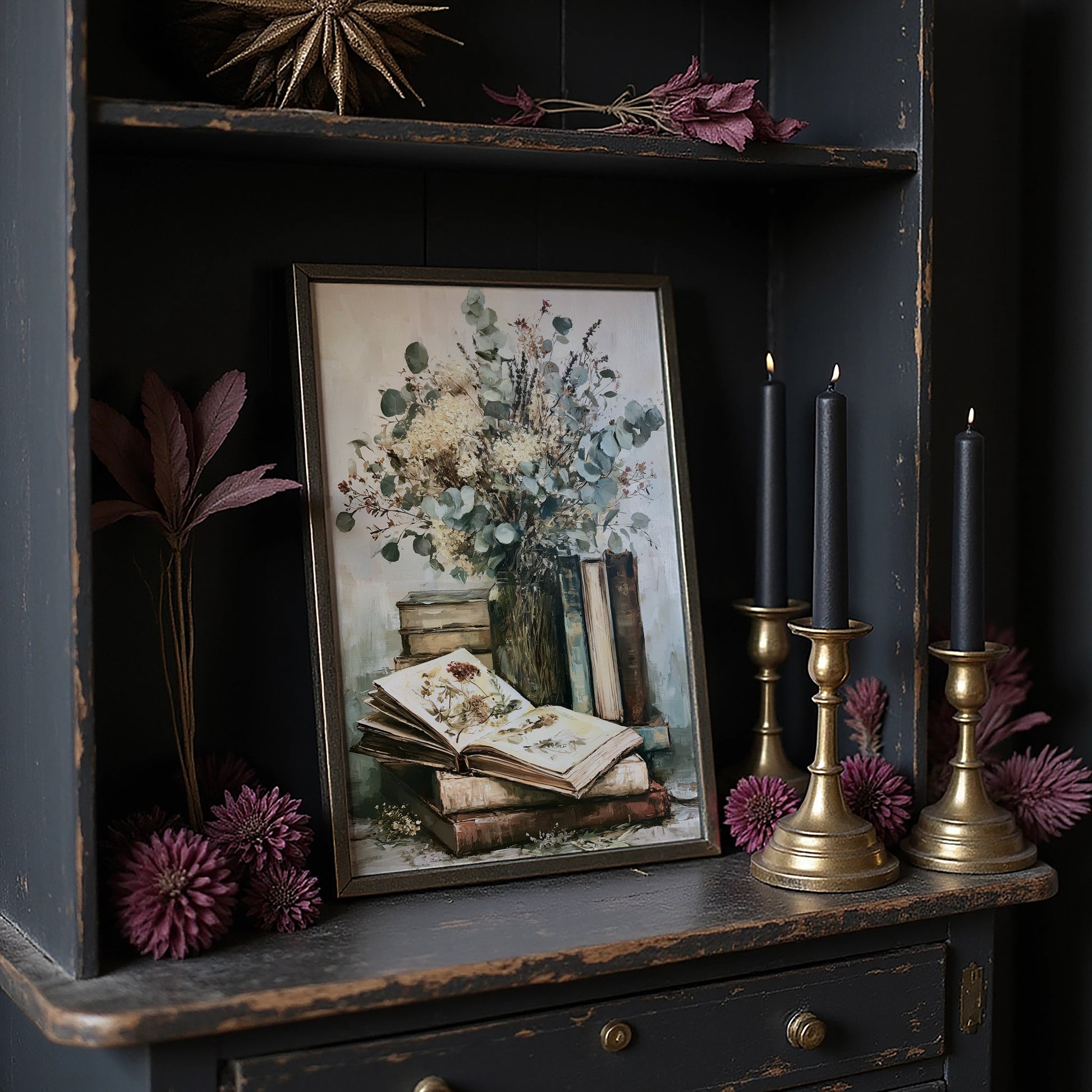 Eucalyptus & Pressed Blooms, Reading Corner