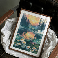 Sunrise Reflected on the Forest Pond