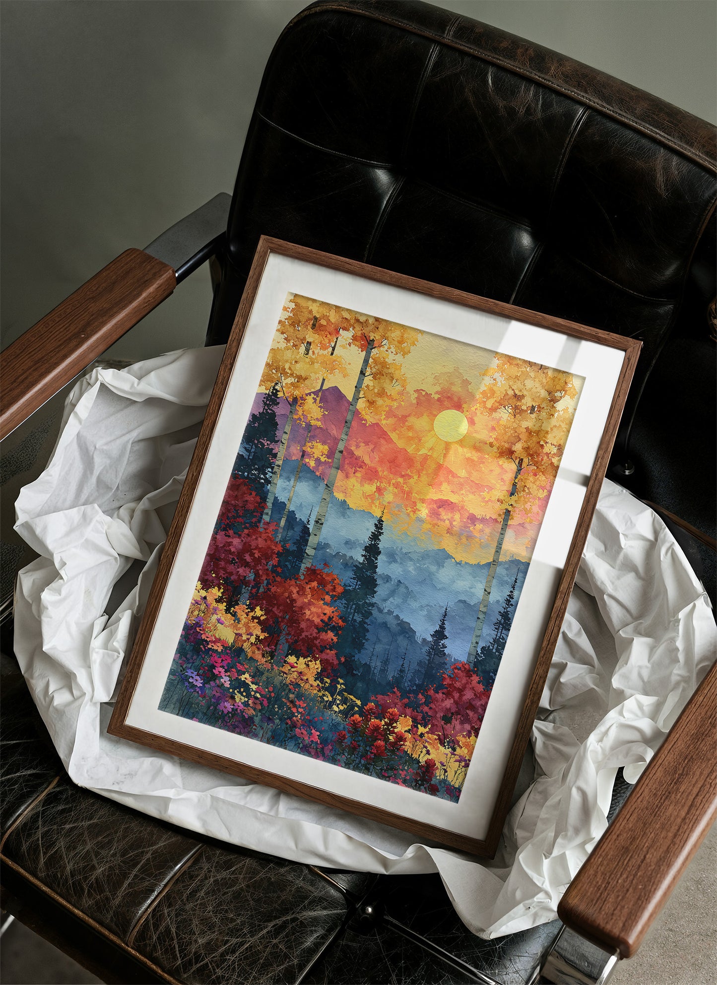 Autumn Aspens, Sunset Over Blue Peaks