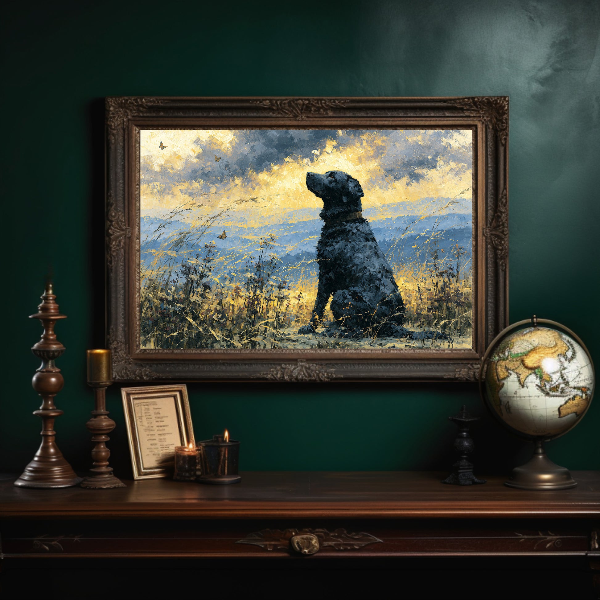 Black Labrador, Butterfly Sky