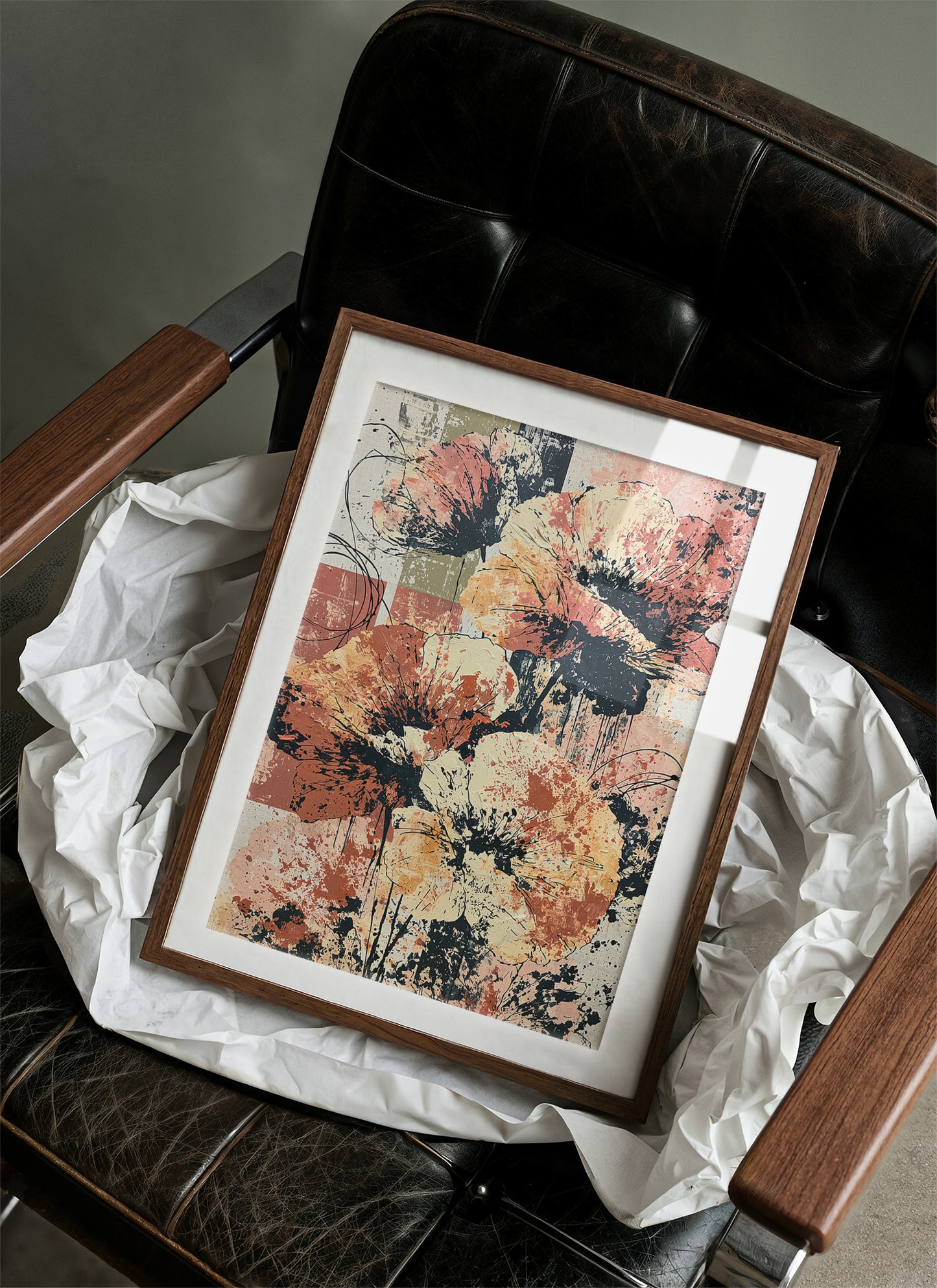 Amber Blooms in Ink & Drip