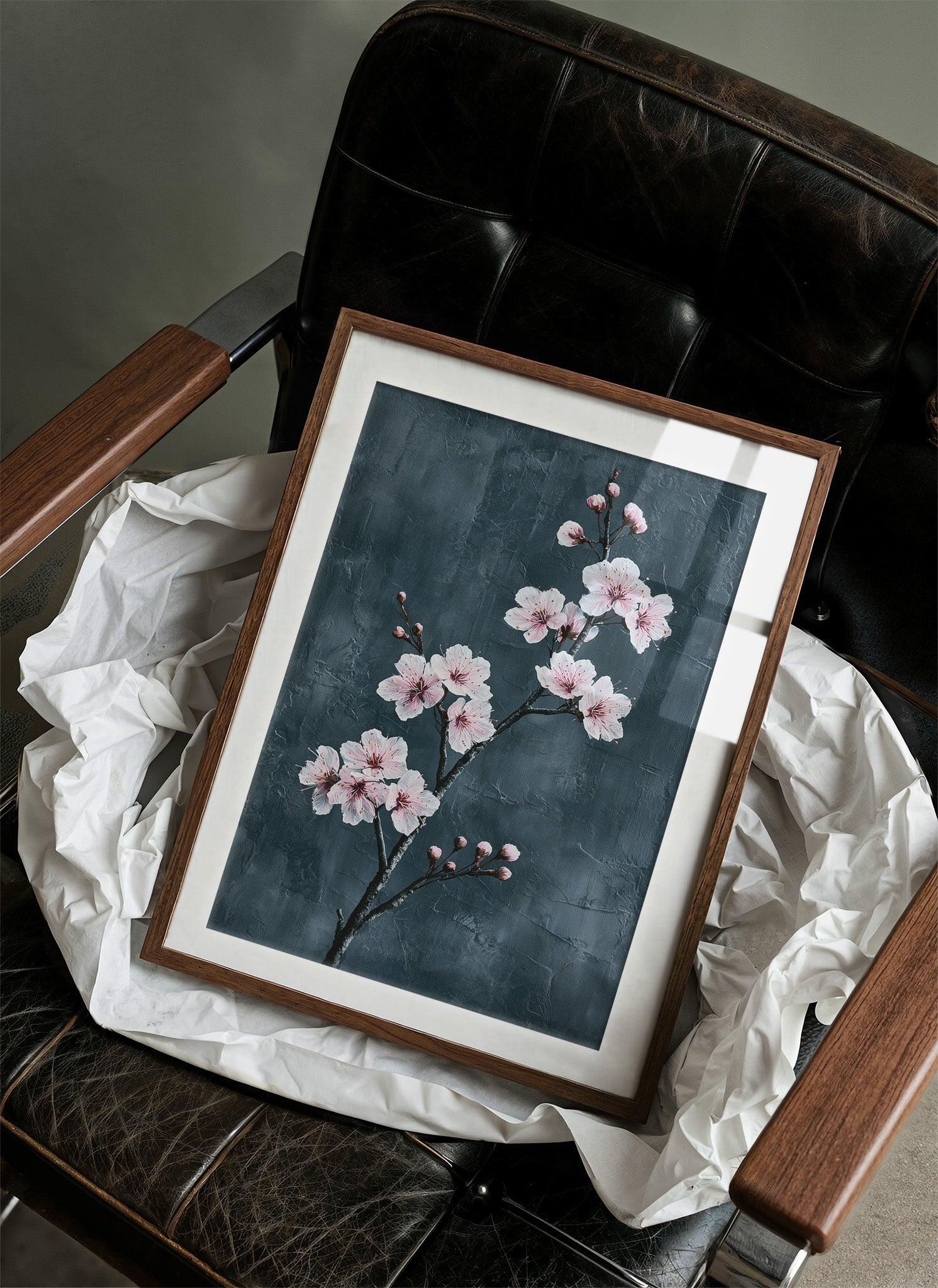 Realist Blossoms on Slate Grey
