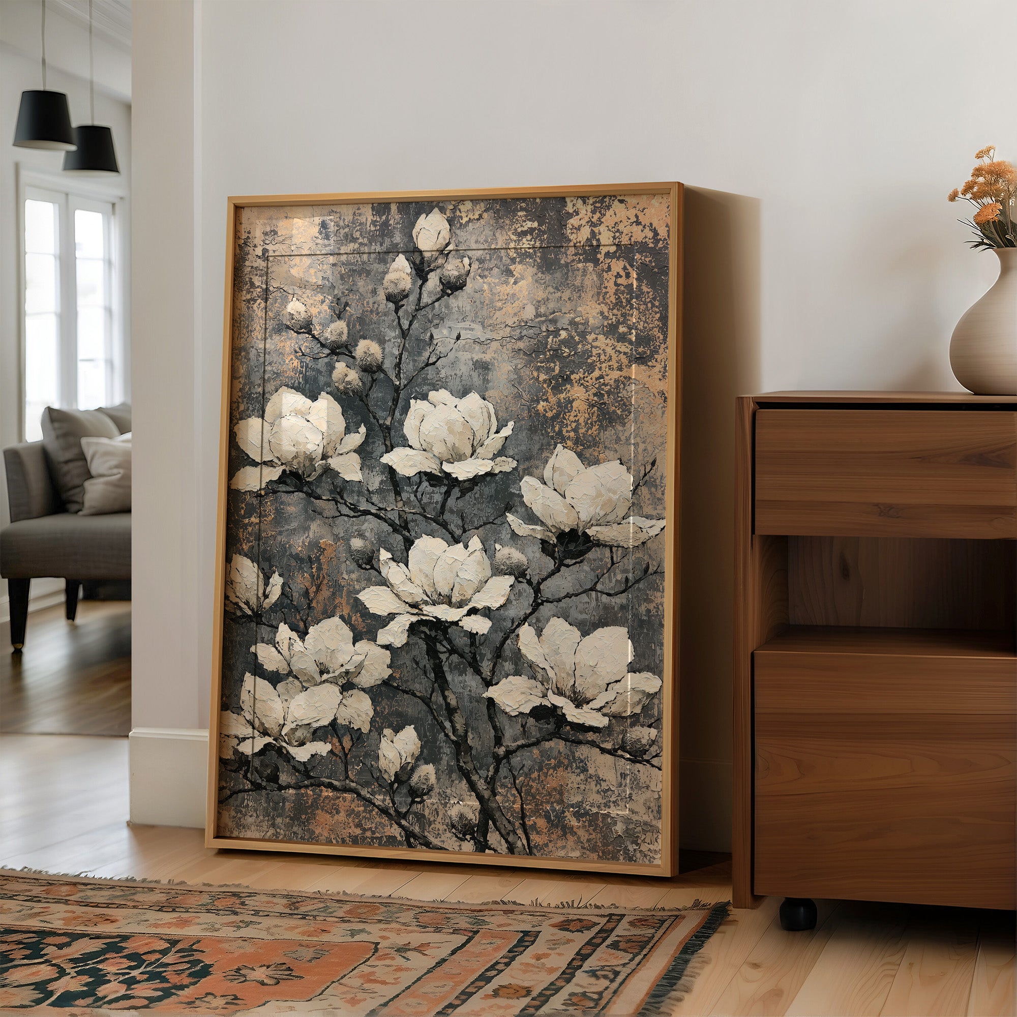 Magnolia Sprawl on Weathered Copper