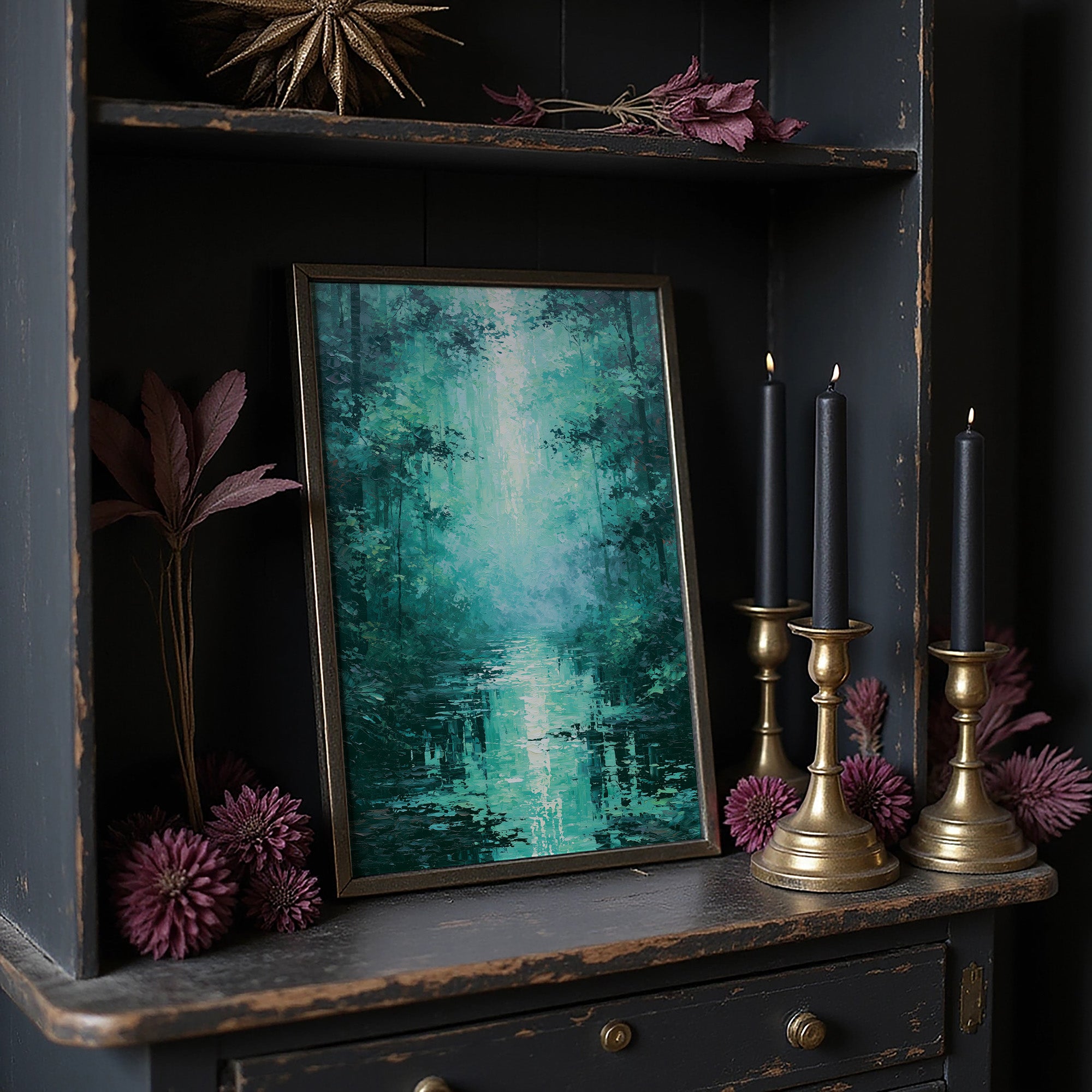 Emerald Light Between Trees