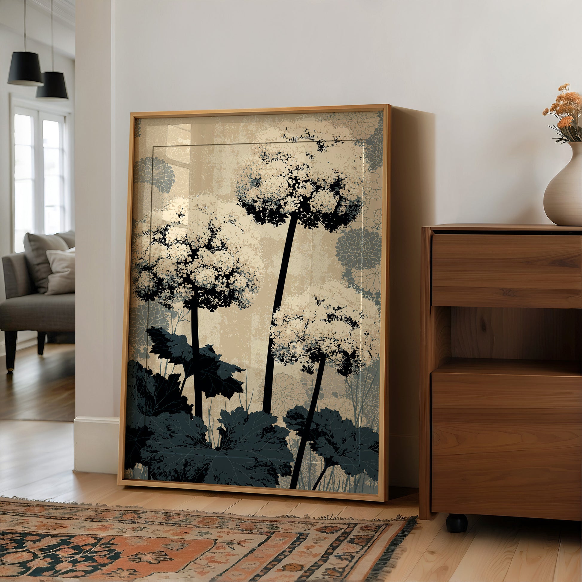 Hydrangea Stems in Silhouette