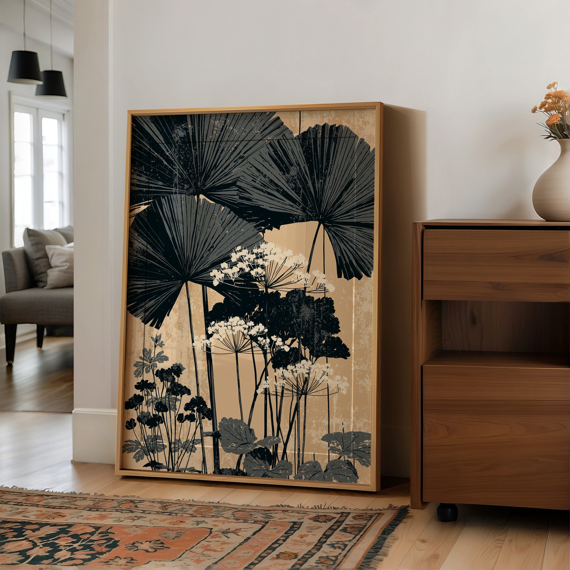 Palm Fronds Over Wild Lace
