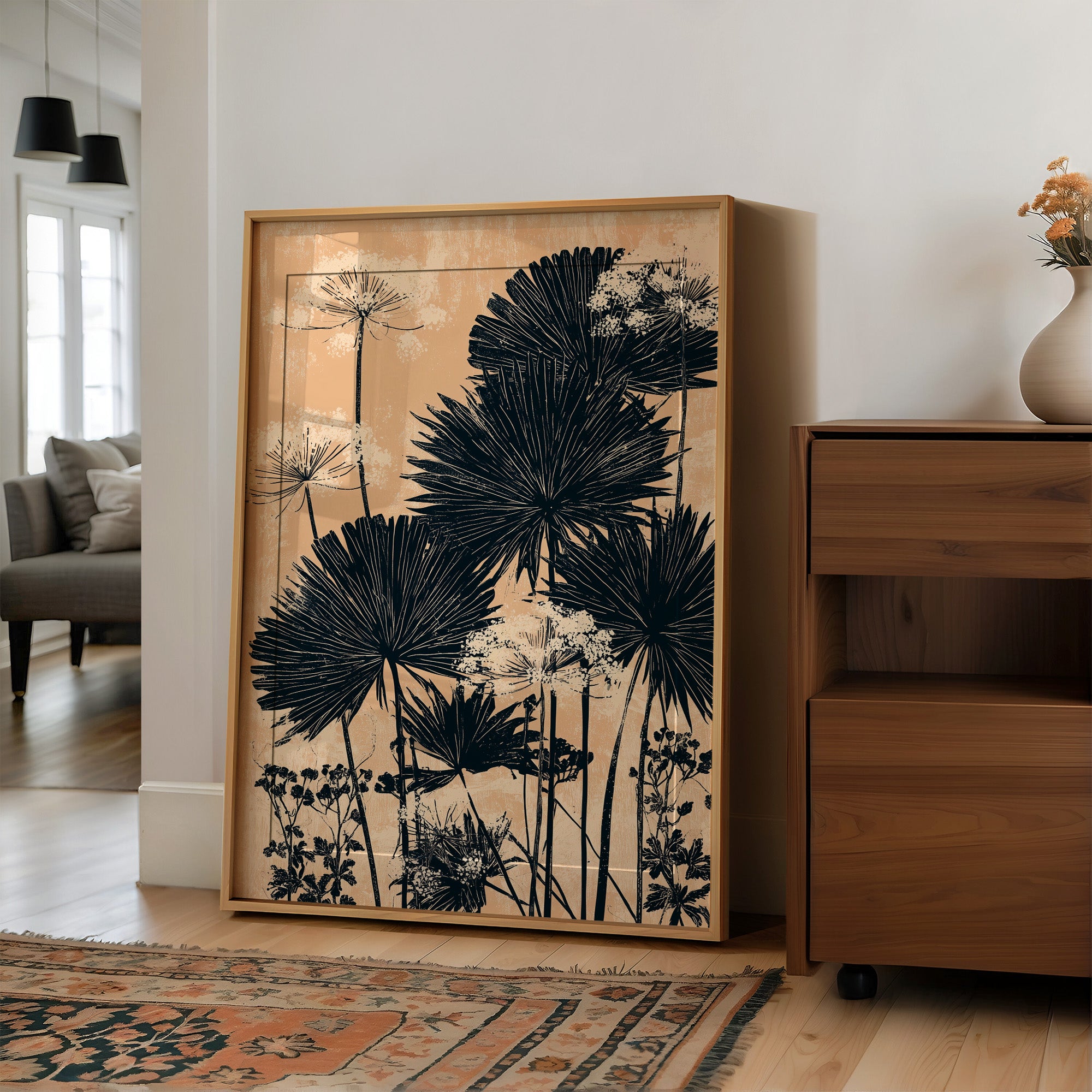 Palm Fans in Peach Light